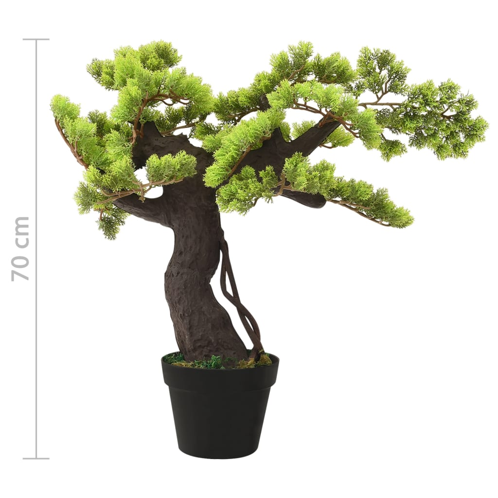 vidaXL Kunstig sypress bonsai med potte 70 cm grønn