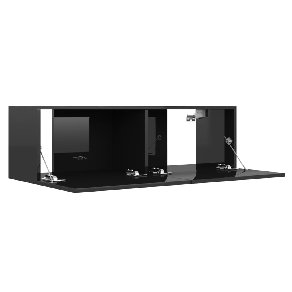 vidaXL TV-benk høyglans svart 100x30x30 cm sponplate