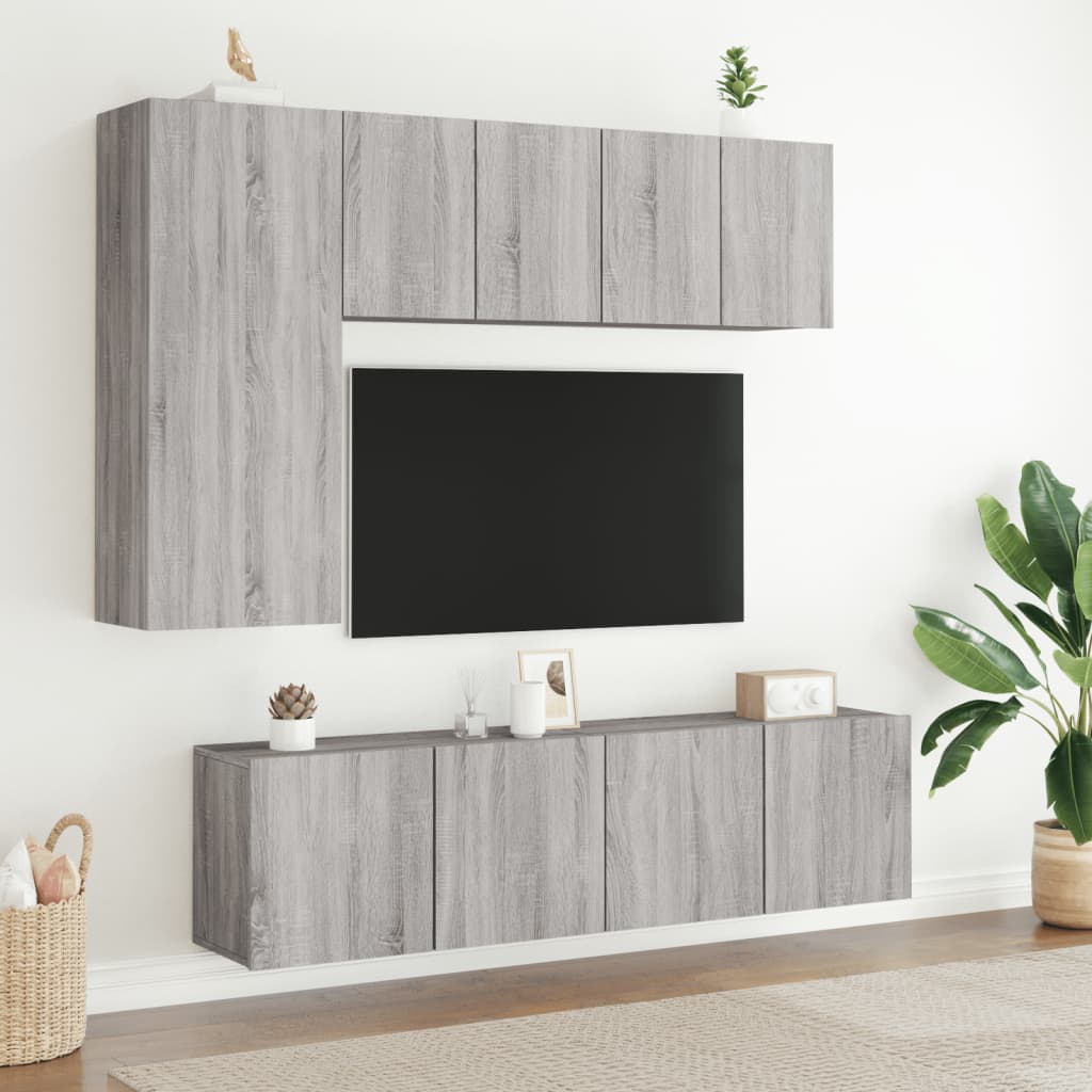 vidaXL Vegghengt TV-benk grå sonoma 60x30x41 cm