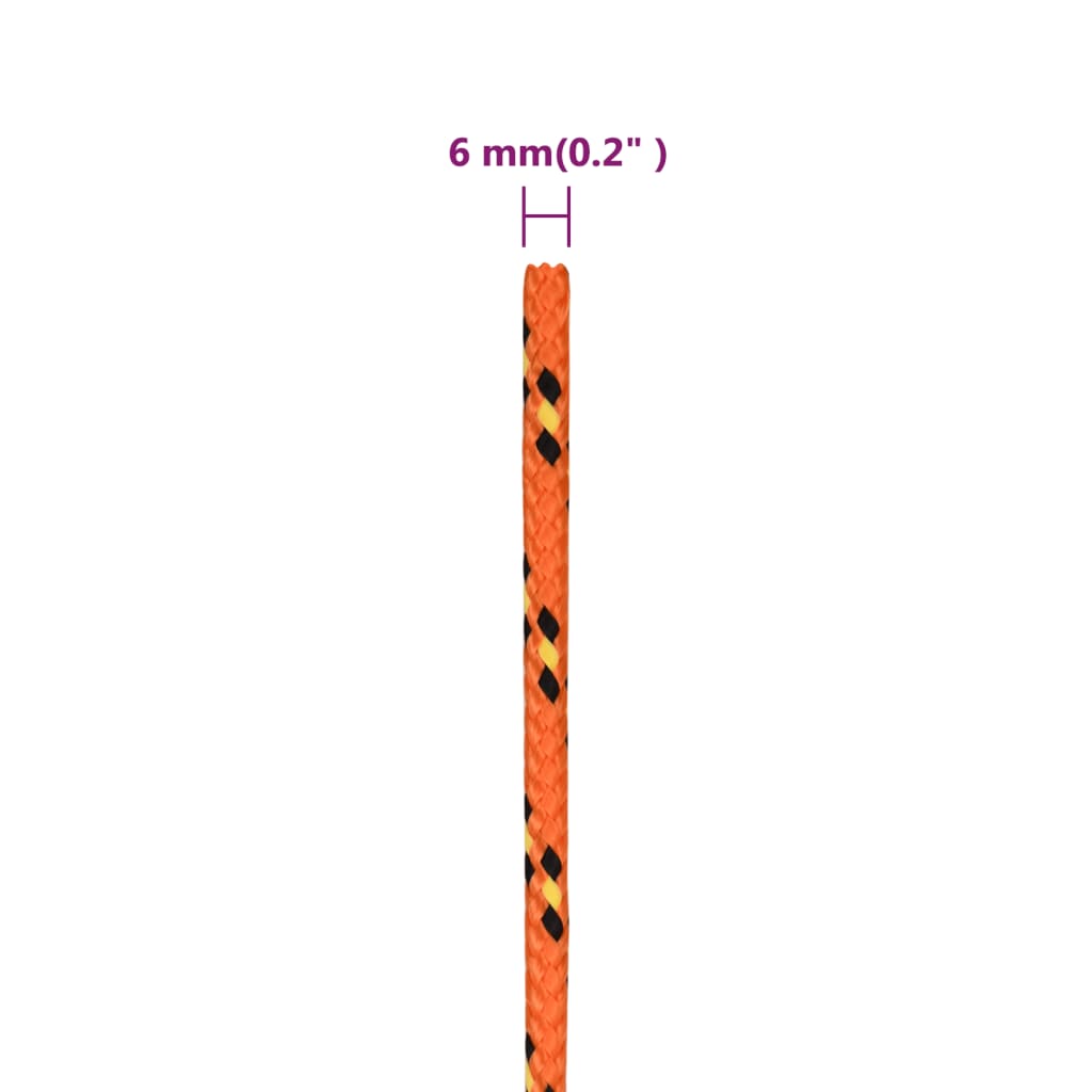 vidaXL Båttau oransje 6 mm 100 m polypropylen
