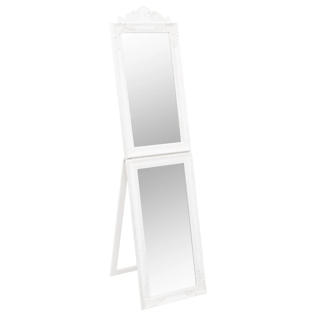 vidaXL Frittstående speil hvit 40x160 cm