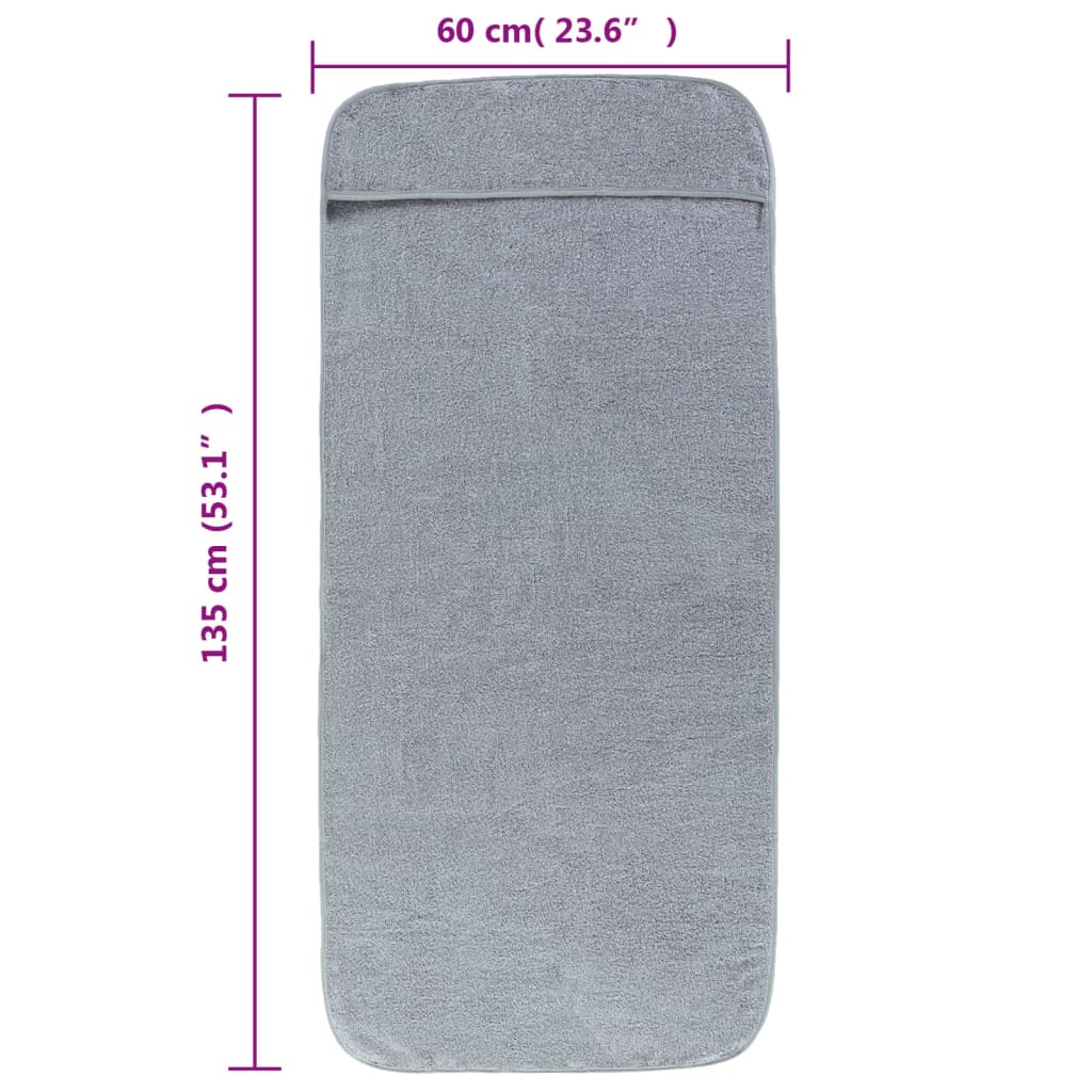 vidaXL Strandhåndklær 4 stk grå 60x135 cm stoff 400 GSM