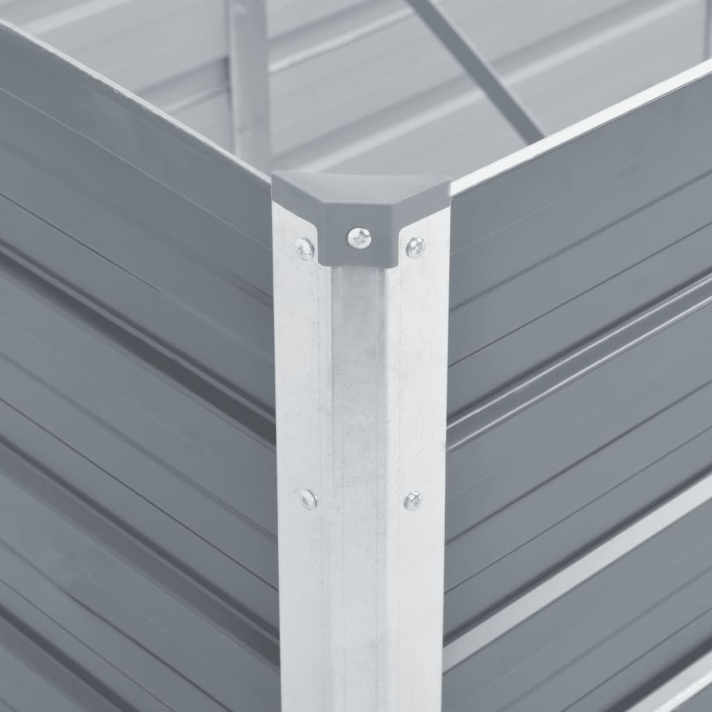 vidaXL Høybed galvanisert stål 160x40x77 cm grå