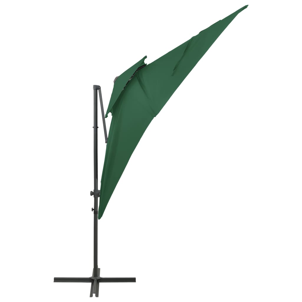 vidaXL Hengeparasoll med dobbel topp 250x250 cm grønn
