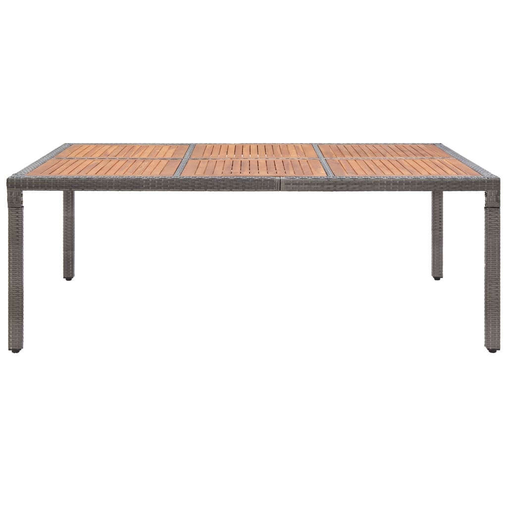 vidaXL Hagebord grå 200x150x74 cm polyrotting og akasie