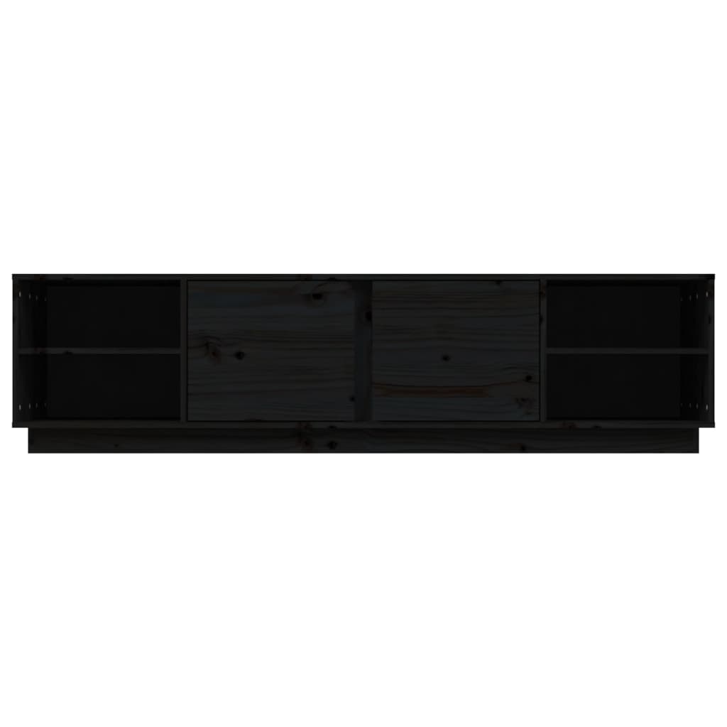 vidaXL TV-benk svart 156x40x40 cm heltre furu