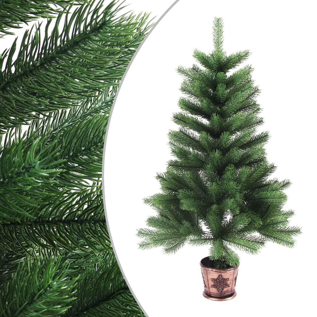 vidaXL Forhåndsbelyst kunstig juletre med kulesett 90 cm grønn