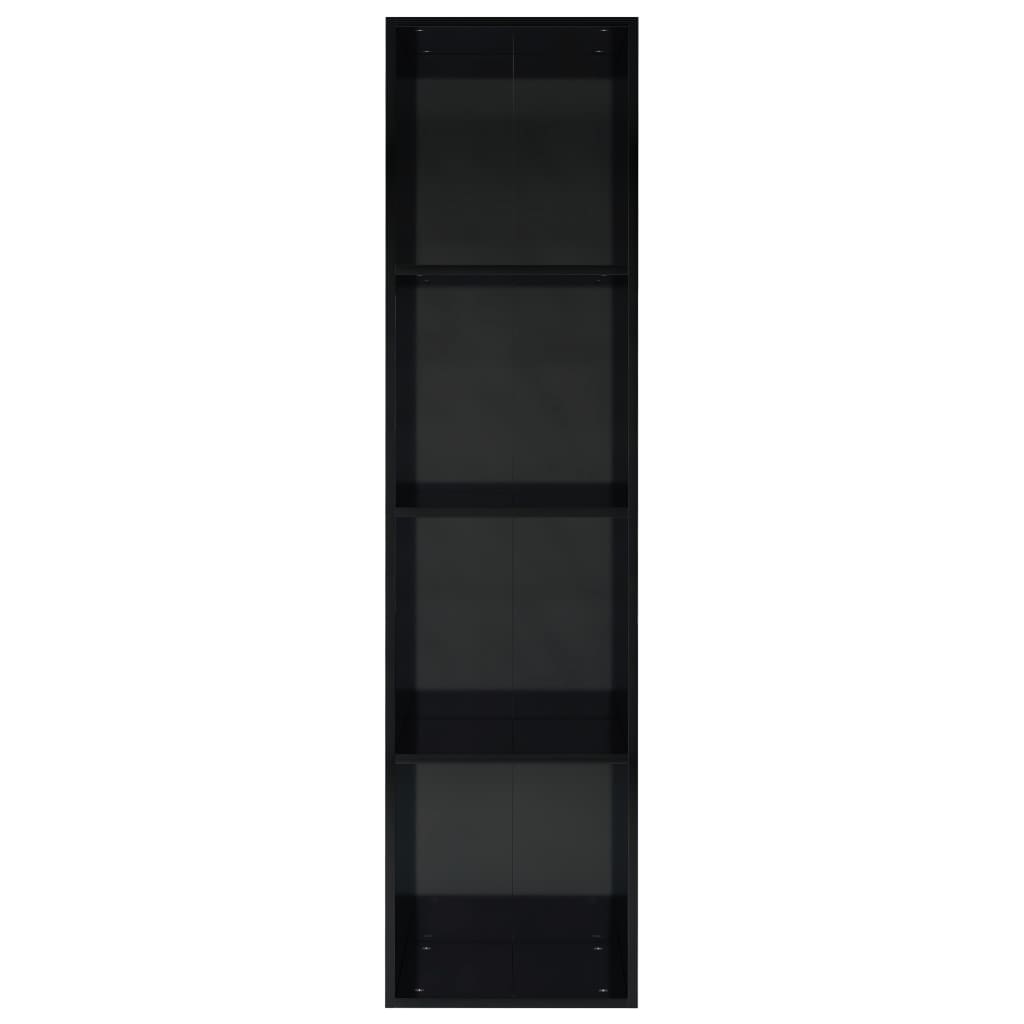 vidaXL Bokhylle/TV-benk høyglans svart 36x30x143 cm sponplate