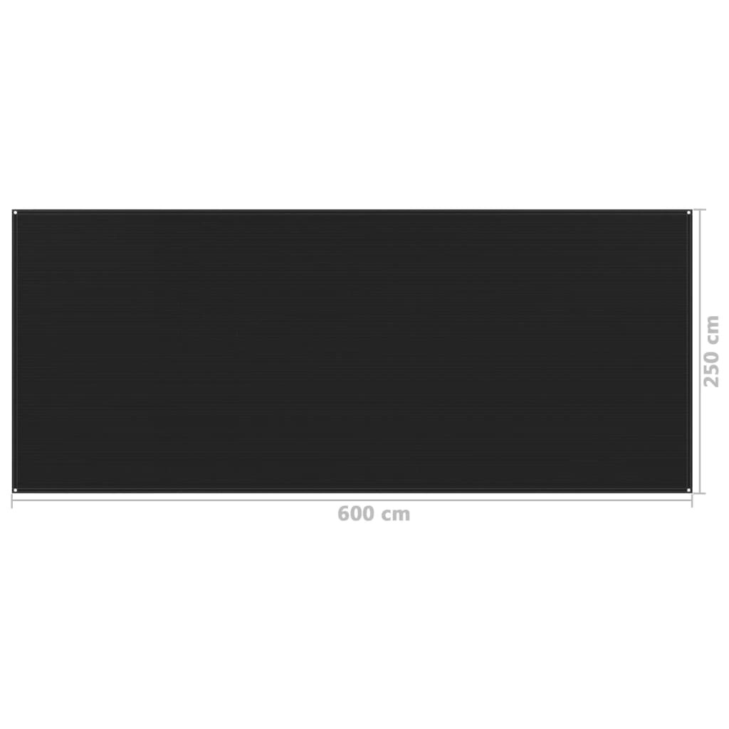 vidaXL Teltteppe 250x600 cm svart