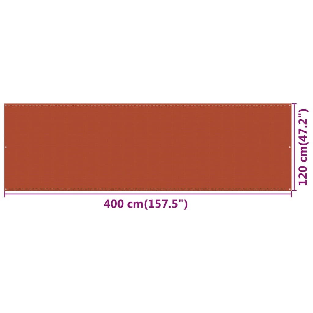 vidaXL Balkongskjerm oransje 120x400 cm HDPE