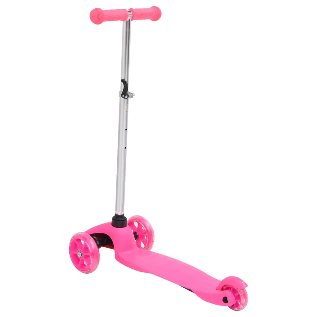 vidaXL Sparkesykkel for barn 3 hjul justerbart aluminiumshåndtak rosa