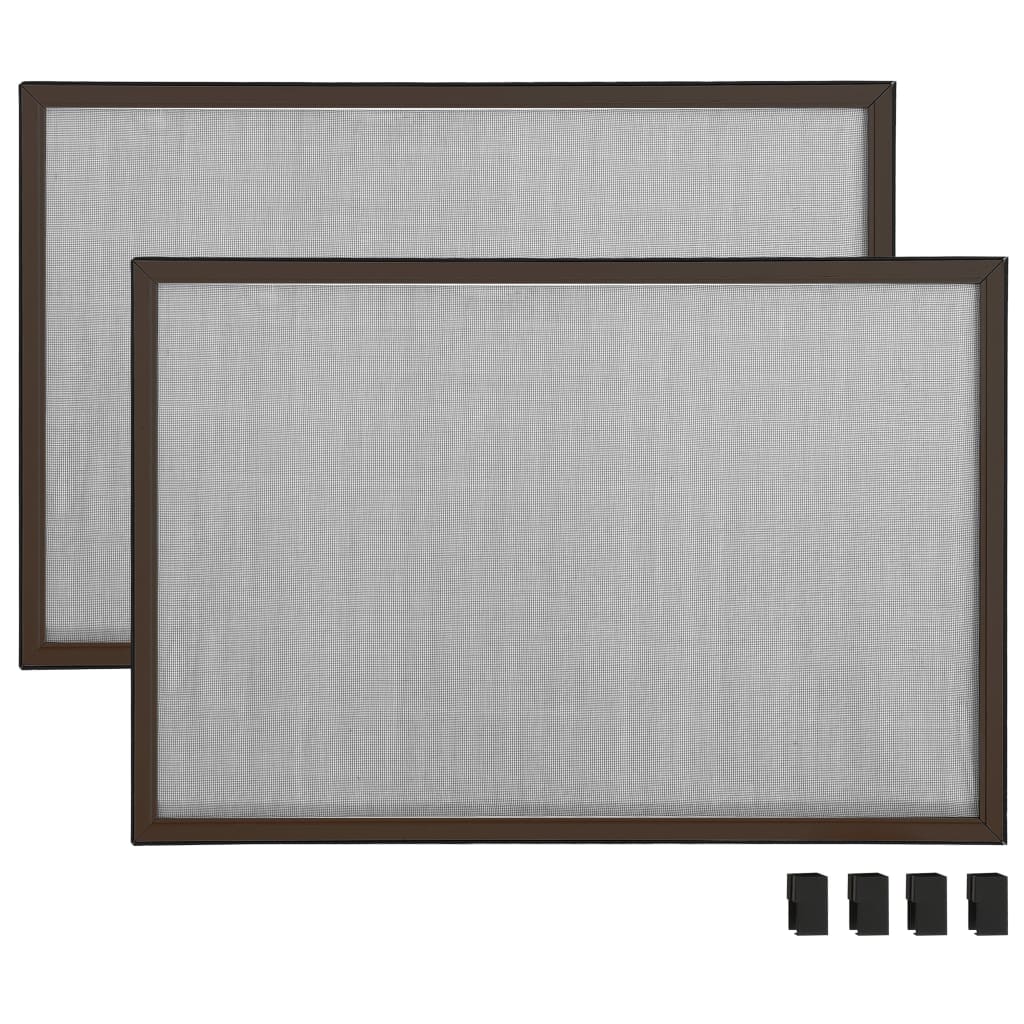 vidaXL Utvidbar insektskjerm for vindu brun (75-143)x50 cm
