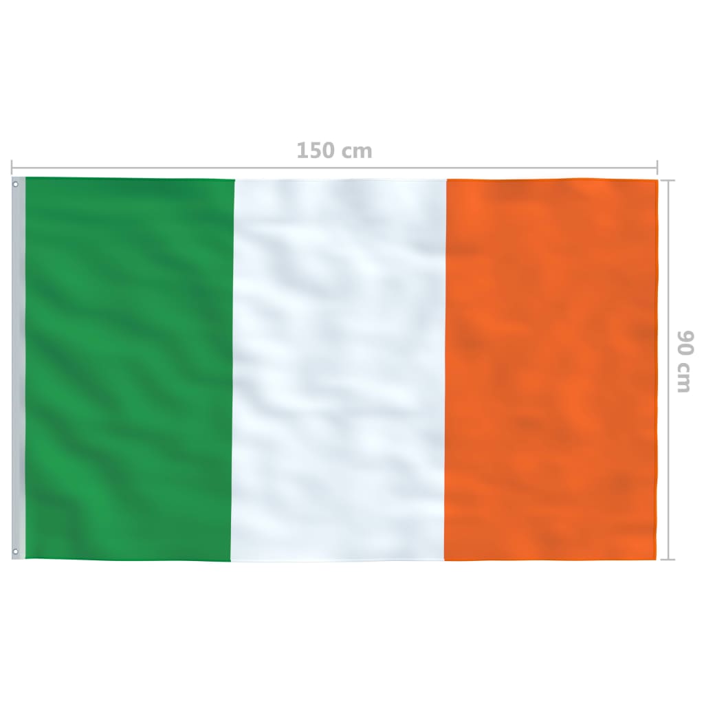 vidaXL Irsk flagg og stang aluminium 4 m