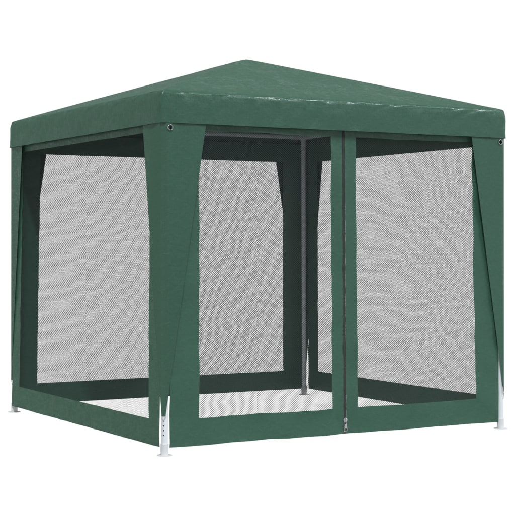 vidaXL Festtelt med 4 sidevegger av netting grønn 2,5x2,5 m HDPE