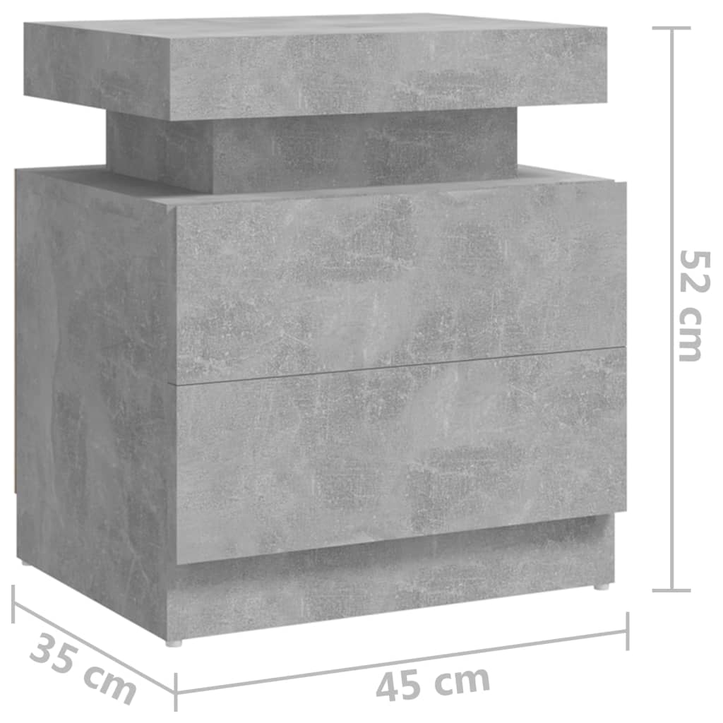 vidaXL Nattbord betonggrå 45x35x52 cm sponplate