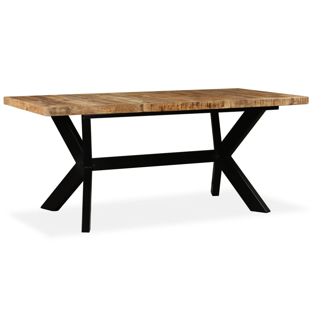 vidaXL Spisebord heltre mango og stålkors 180 cm