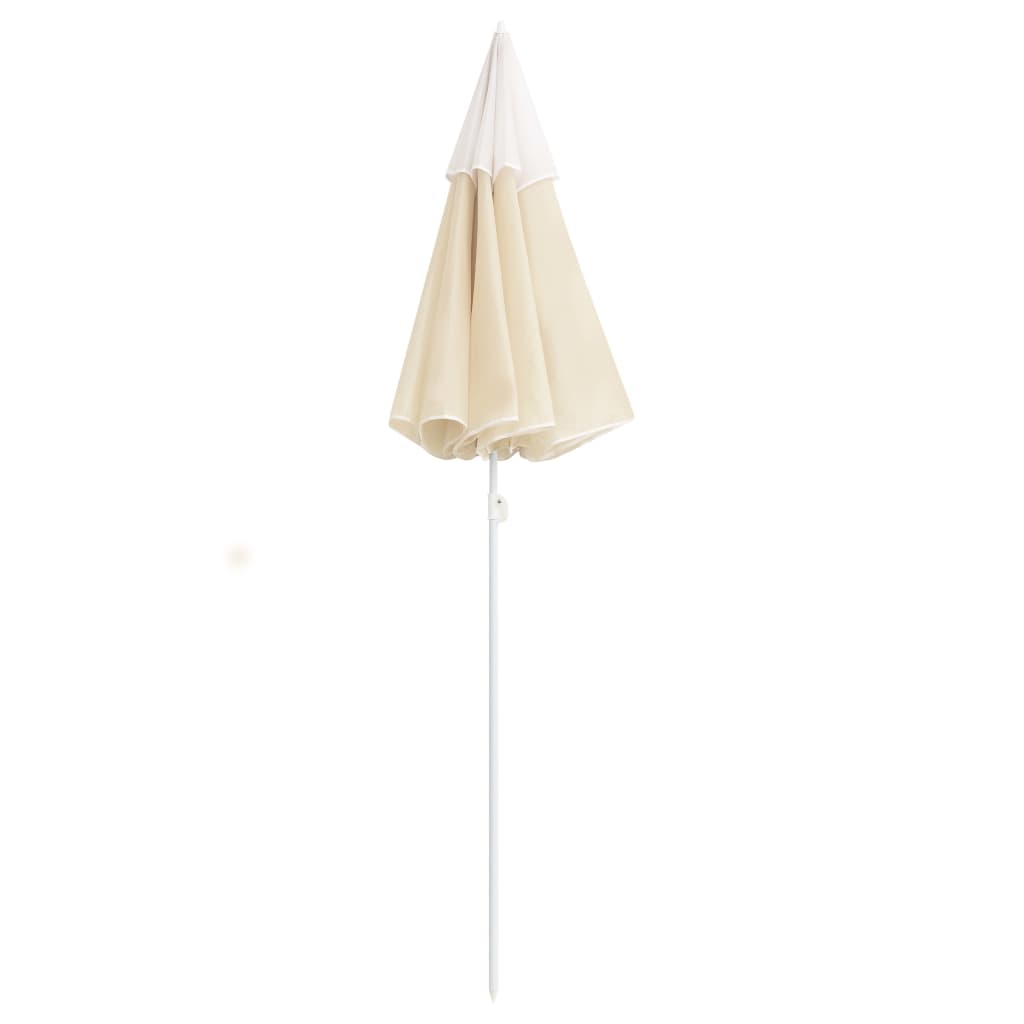vidaXL Utendørs parasoll med stålstang sand 180 cm