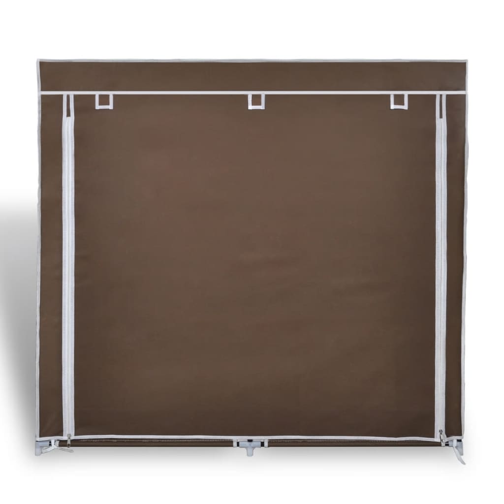 vidaXL Skoskap i stoff med trekk 115 x 28 x 110 cm brun