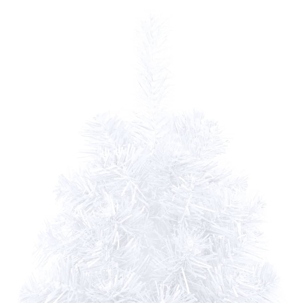 vidaXL Kunstig juletre halvt med lysdioder og kuler 120 cm hvit