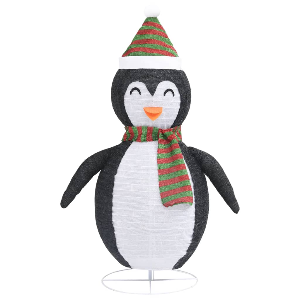 vidaXL Dekorativ pingvinfigur julesnø LED luksusstoff 90 cm
