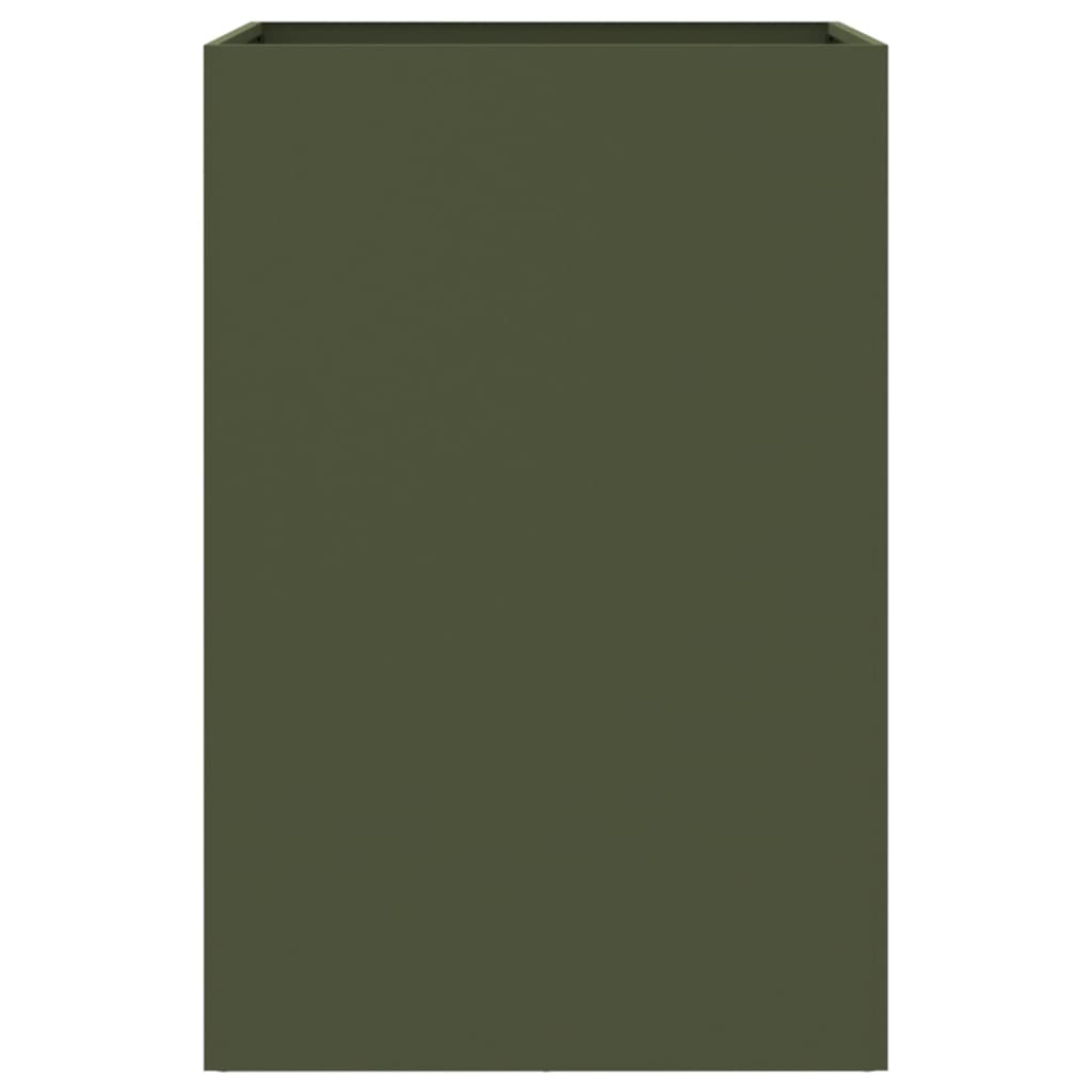 vidaXL Plantekasse olivengrønn 52x48x75 cm kaldvalset stål