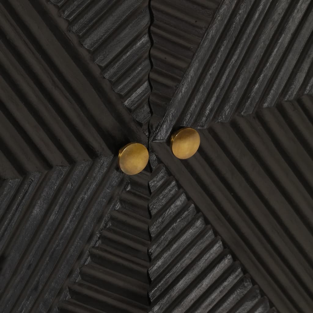 vidaXL Skjenk svart 55x30x76 cm heltre mango og jern