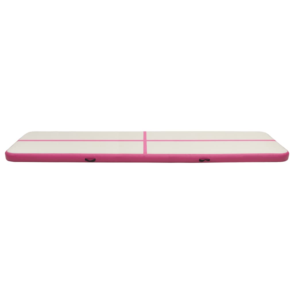 vidaXL Oppblåsbar gymnastikkmatte med pumpe 700x100x20 cm PVC rosa