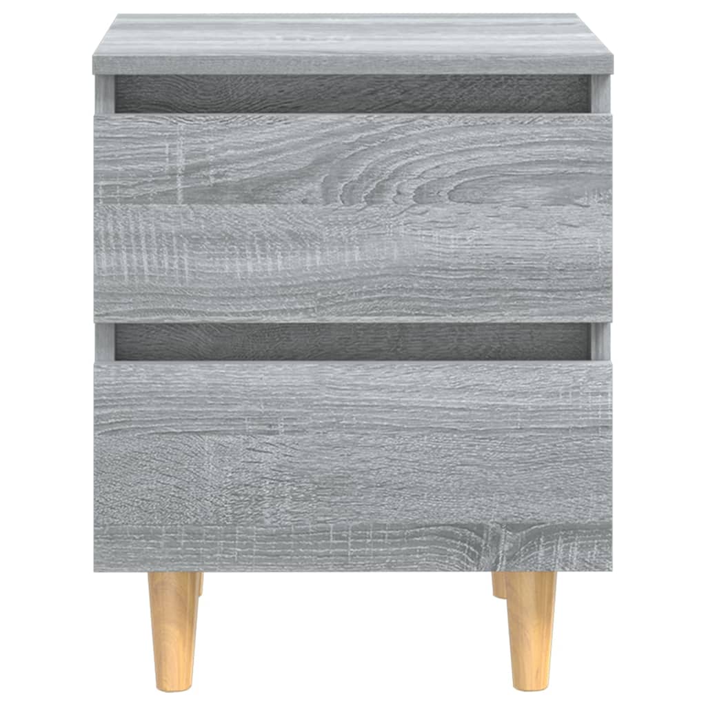 vidaXL Nattbord med ben i heltre 2 stk grå sonoma eik 40x35x50 cm