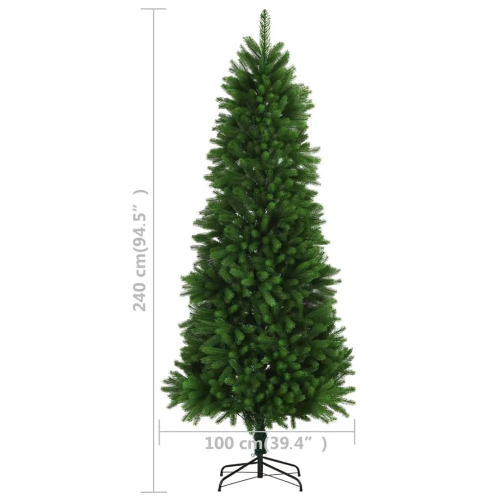 vidaXL Forhåndsbelyst kunstig juletre 240 cm grønn