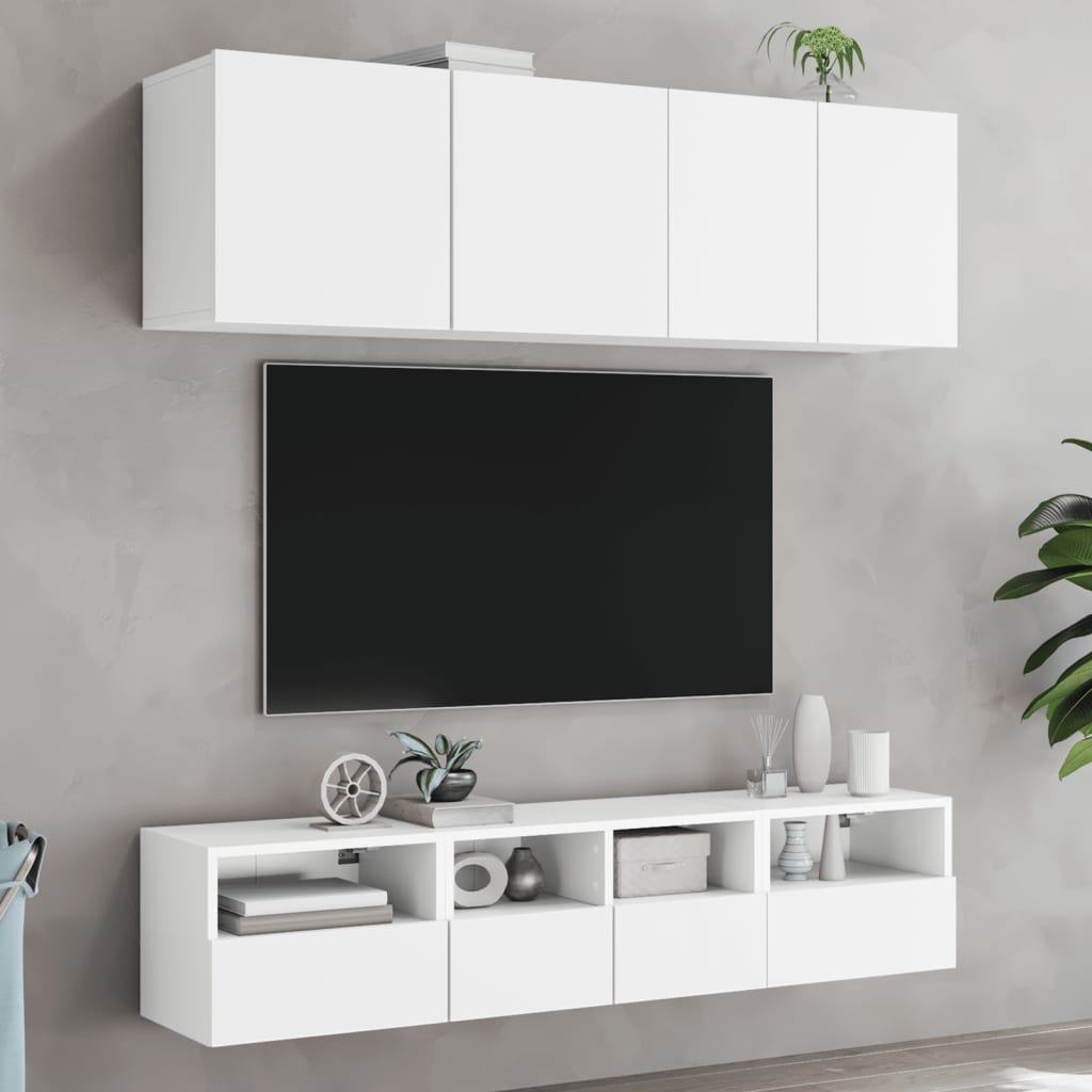 vidaXL Vegghengt TV-benk hvit 40x30x30 cm konstruert tre