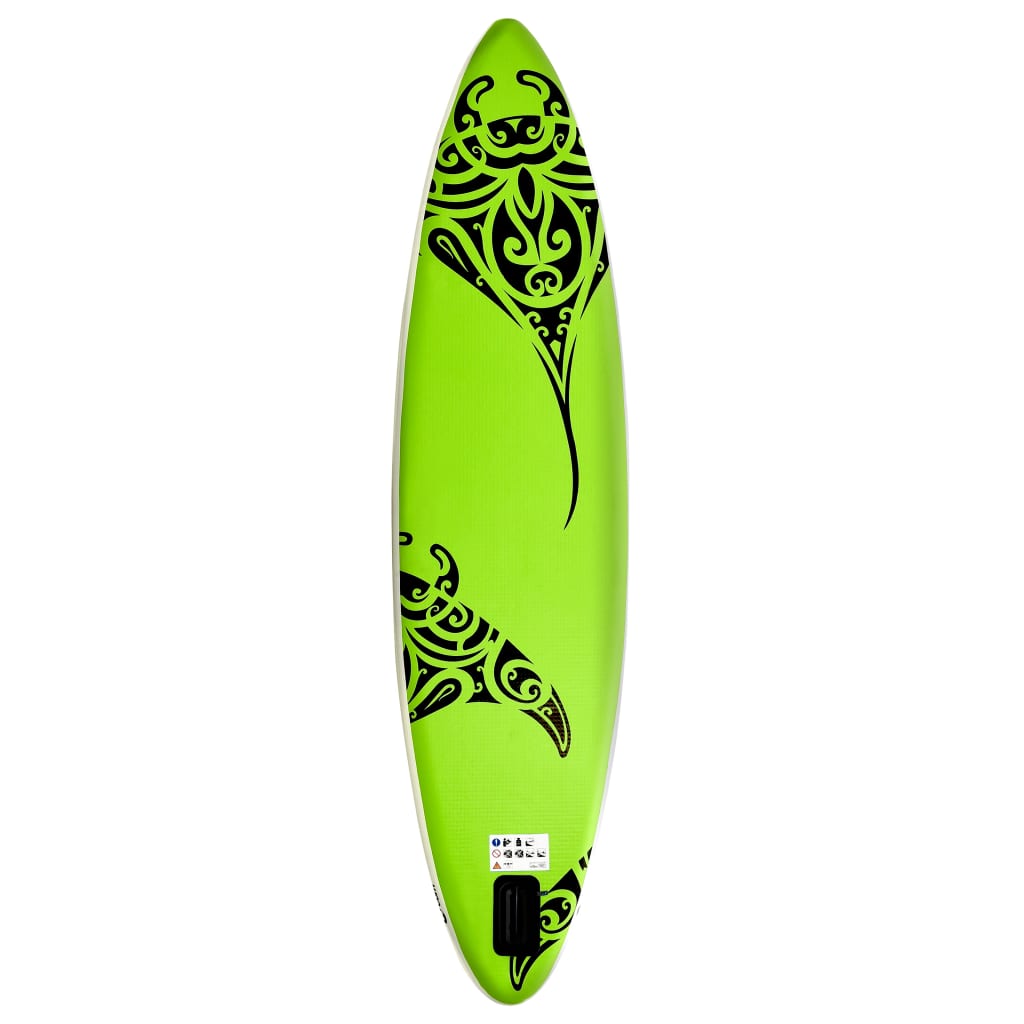 vidaXL Oppblåsbart padlebrettsett 320x76x15 cm grønn