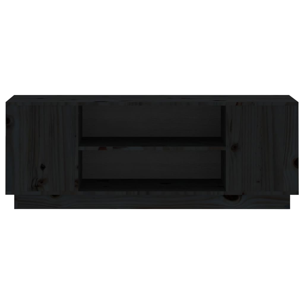 vidaXL TV-benk svart 110x35x40,5 cm heltre furu