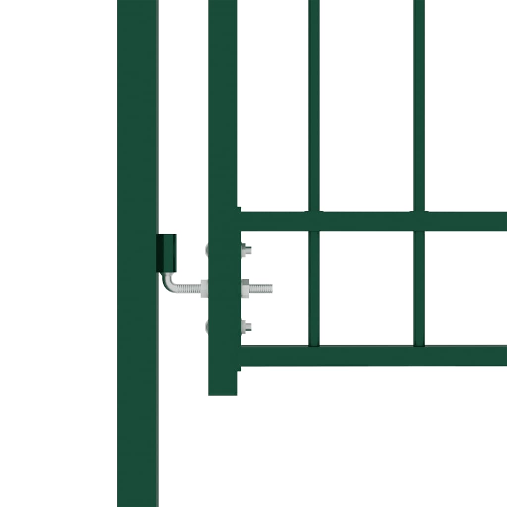 vidaXL Hageport med pigger stål 100x125 cm grønn