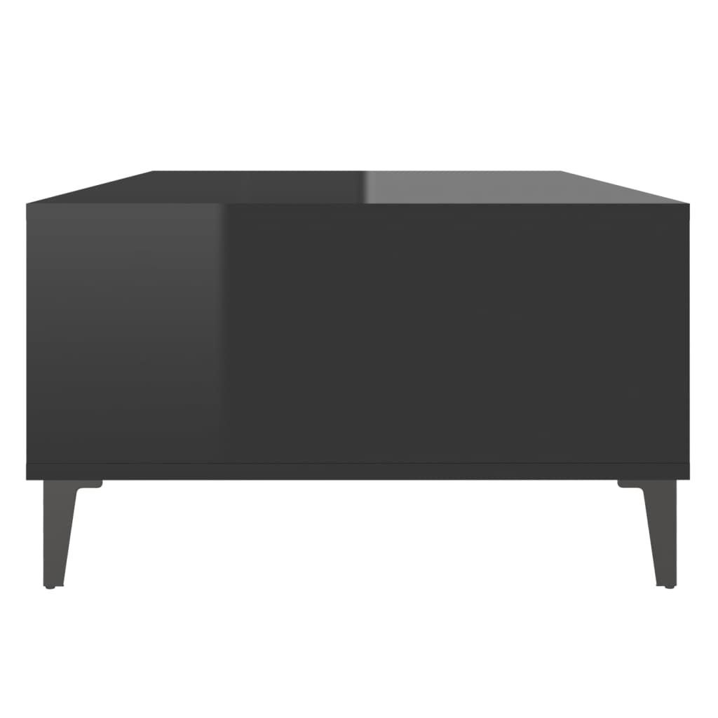 vidaXL Salongbord høyglans svart 103,5x60x35 cm sponplate