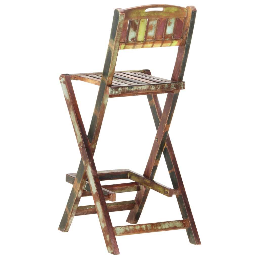 vidaXL Sammenleggbare barstoler 2 stk gjenvunnet heltre