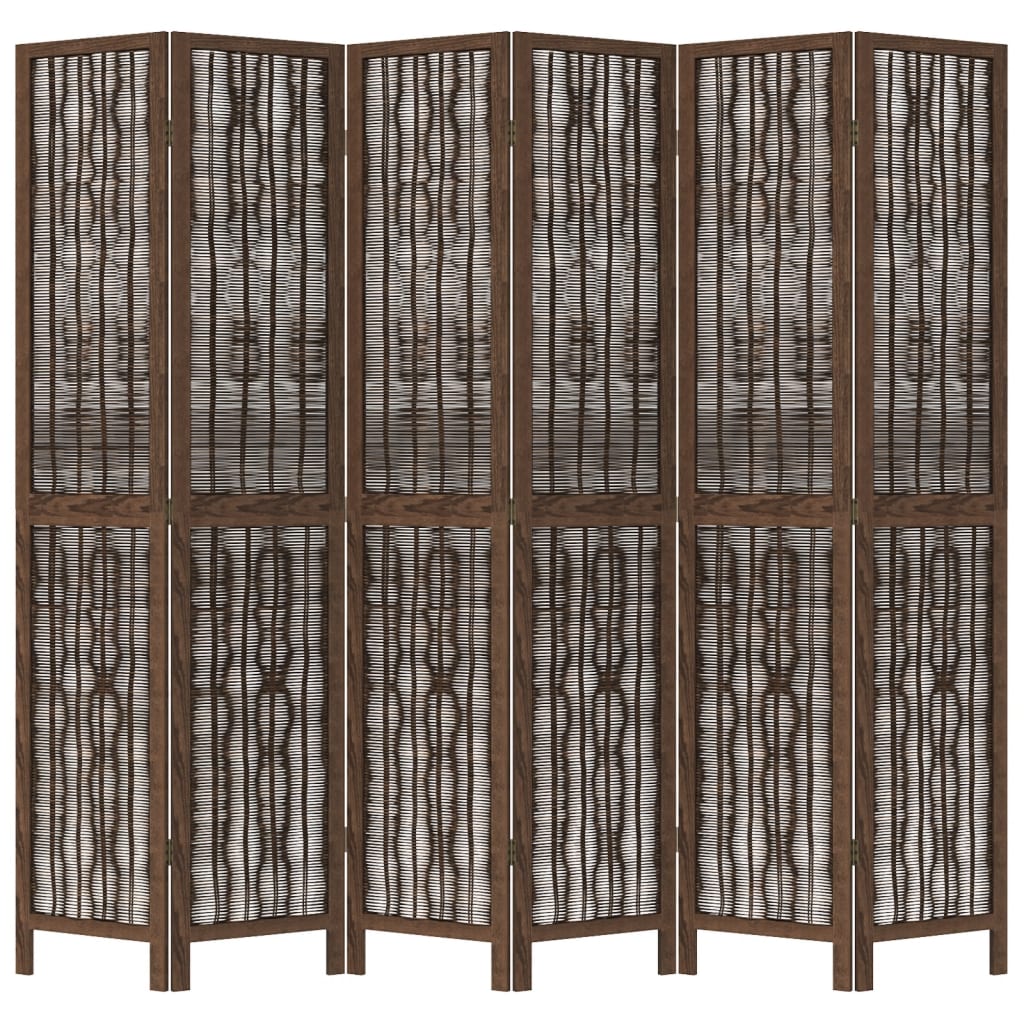 vidaXL Romdeler 6 paneler mørkebrun heltre keisertre