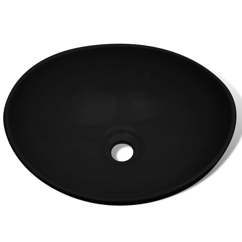 vidaXL Keramisk vask 40x33 cm svart