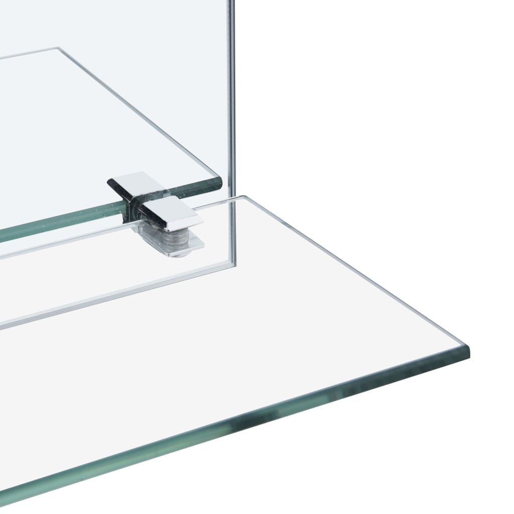 vidaXL Veggspeil med hylle 30x30 cm herdet glass