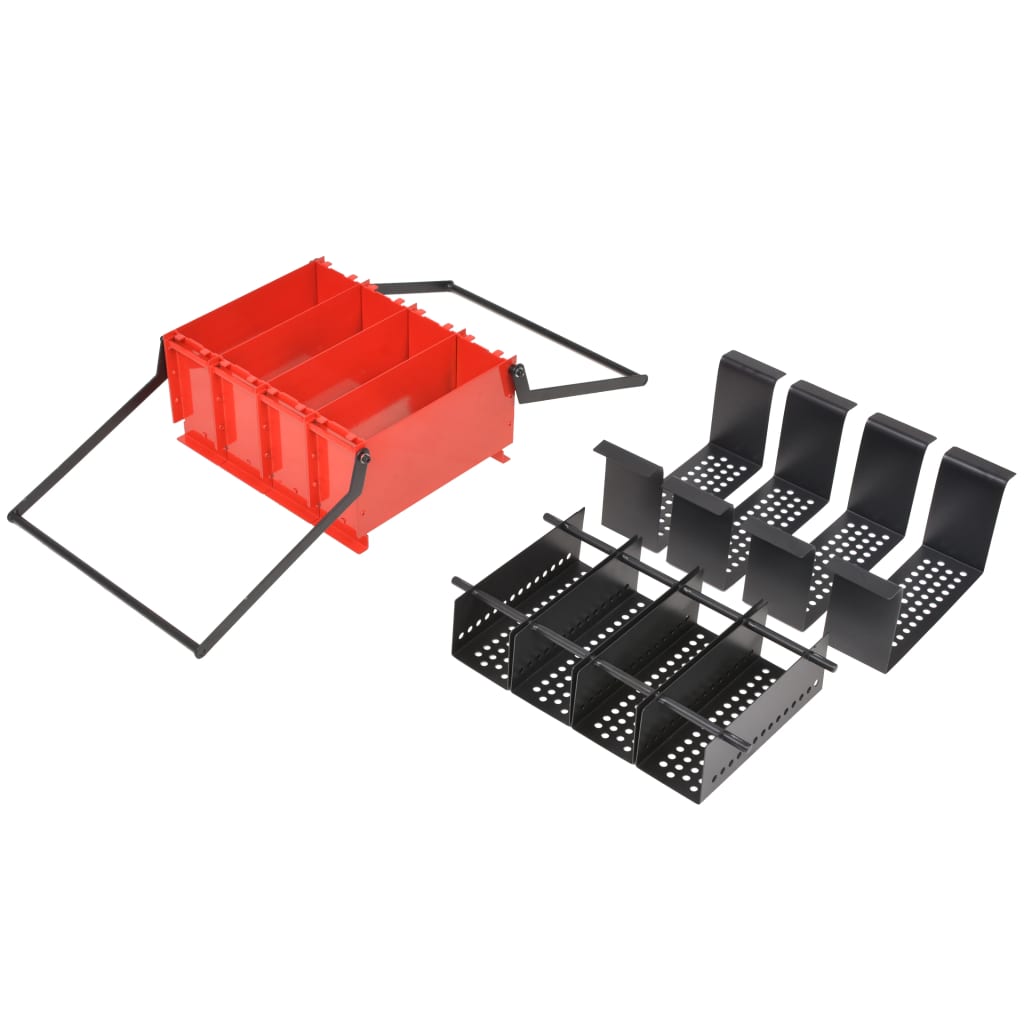 vidaXL Papirbrikettpresse stål 38x31x18 cm svart og rød