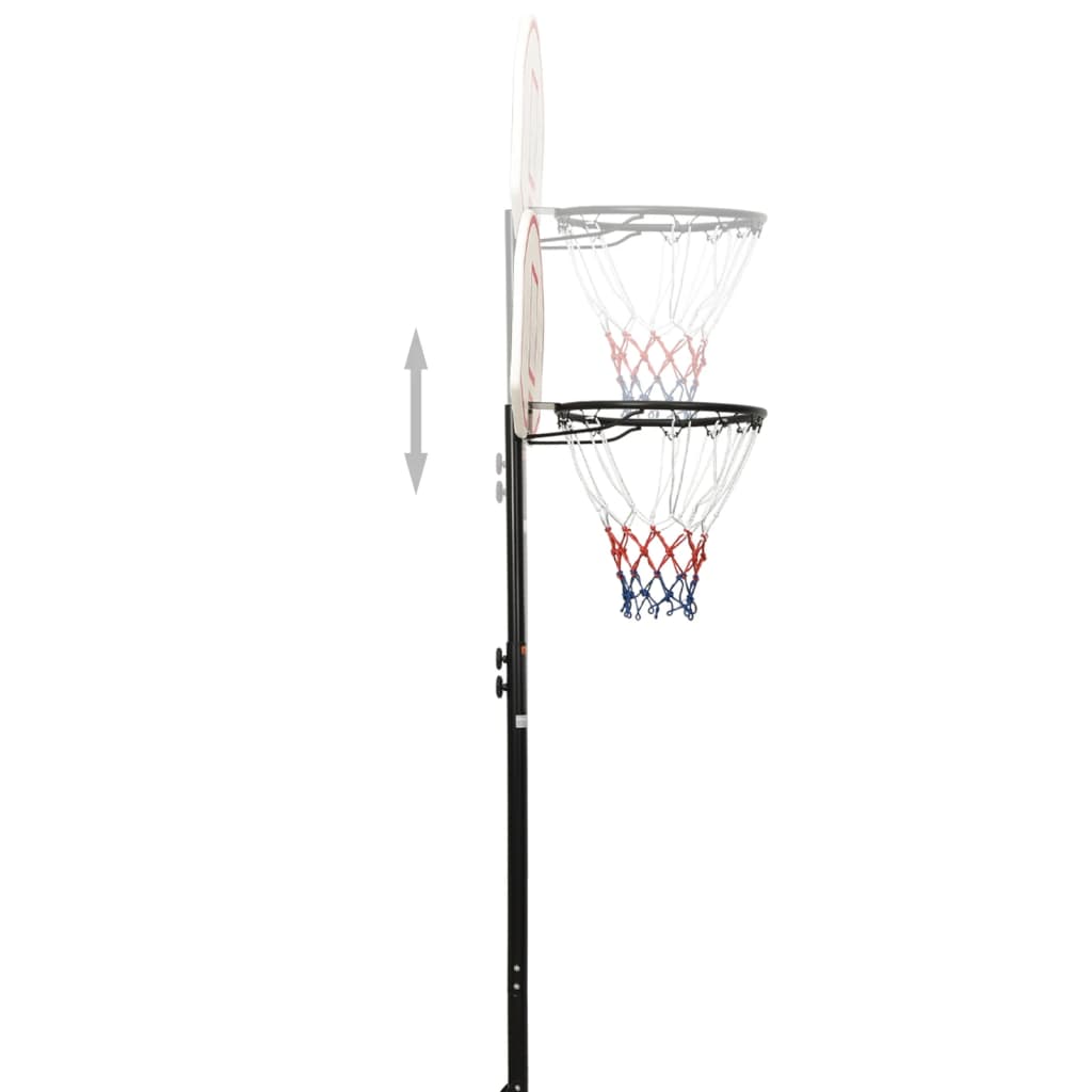 vidaXL Basketballstativ hvit 216-250 cm polyeten