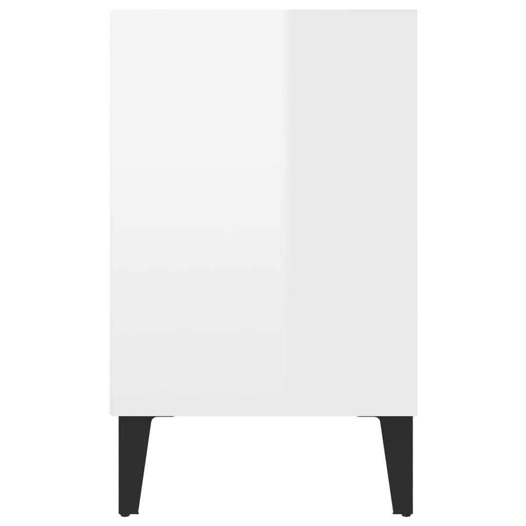 vidaXL TV-benk med metallben høyglans hvit 103,5x30x50 cm
