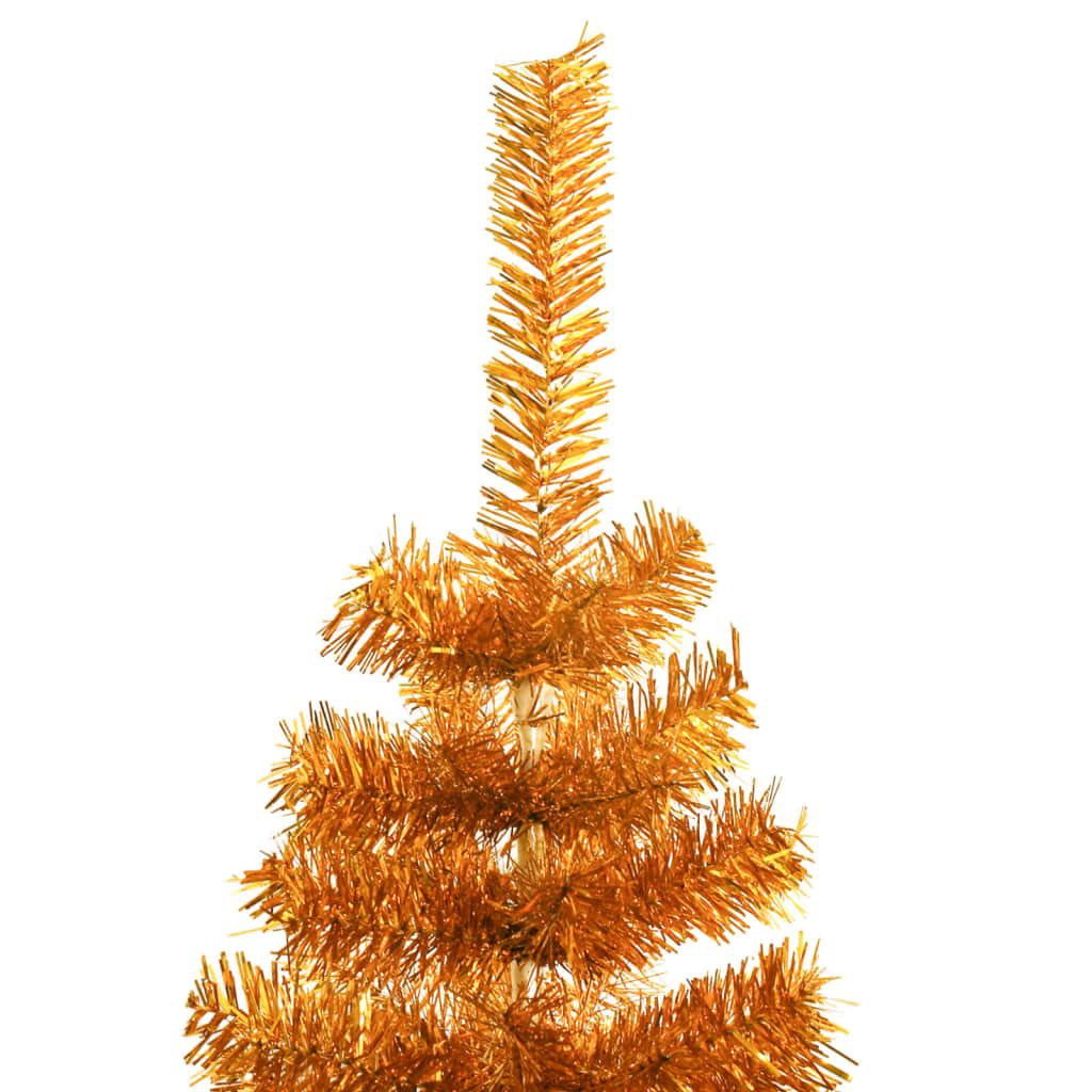 vidaXL Kunstig juletre med stativ gull 150 cm PET