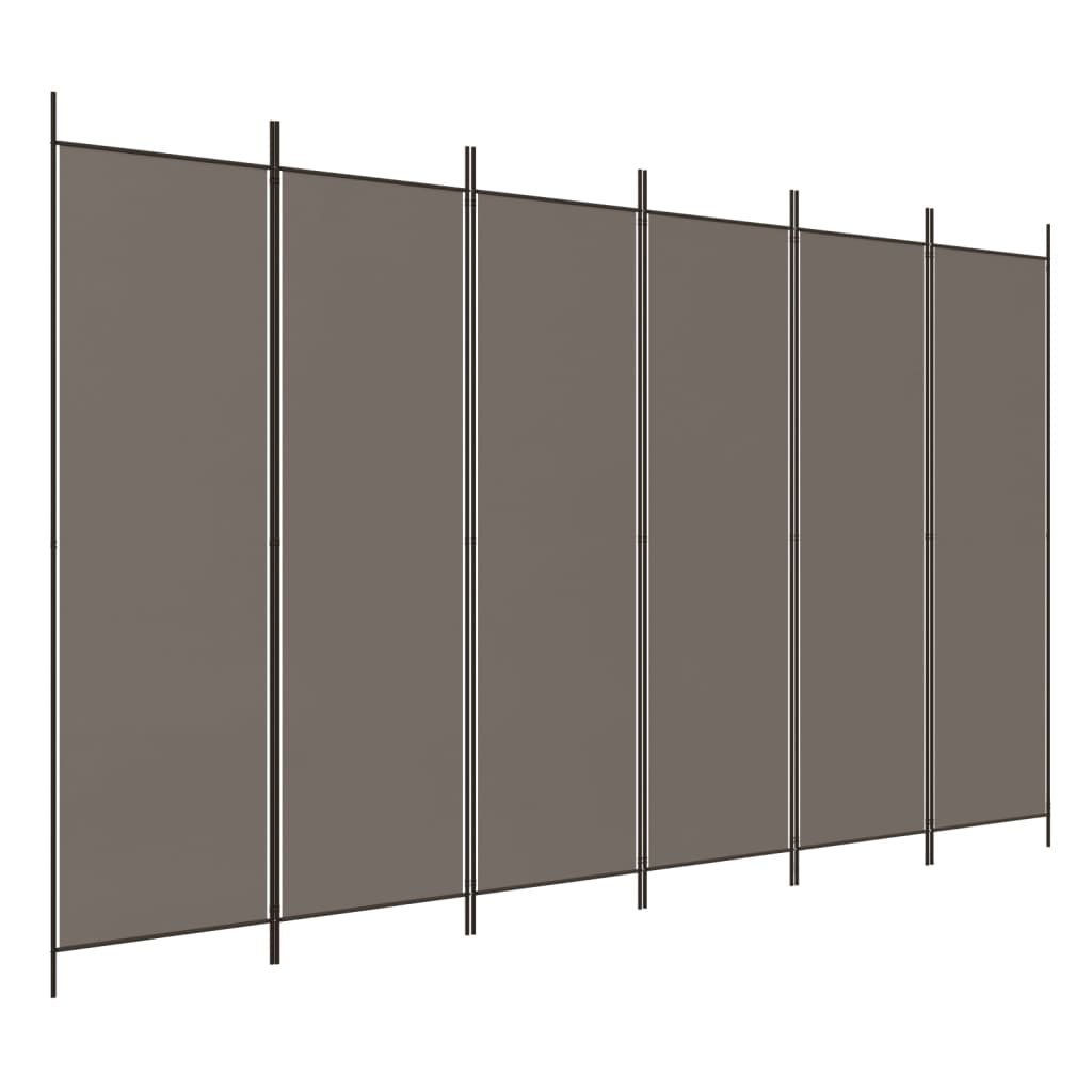 vidaXL Romdeler med 6 paneler antrasitt 300x200 cm stoff