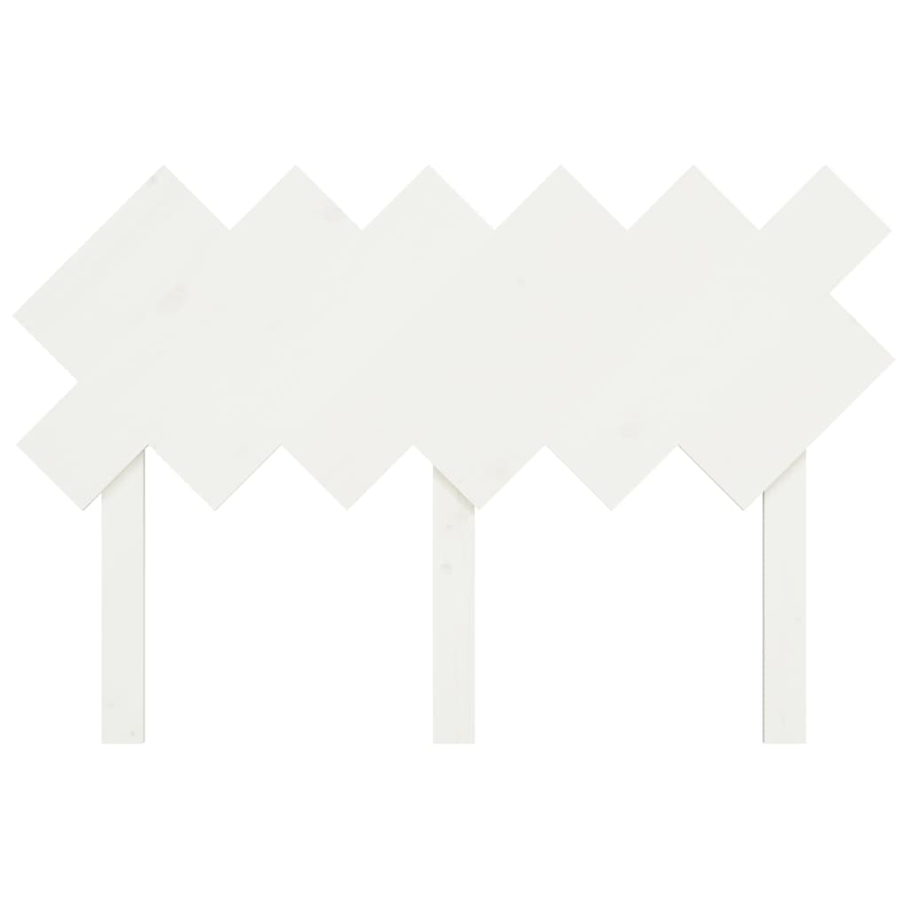 vidaXL Sengegavl hvit 122,5x3x80,5 cm heltre furu