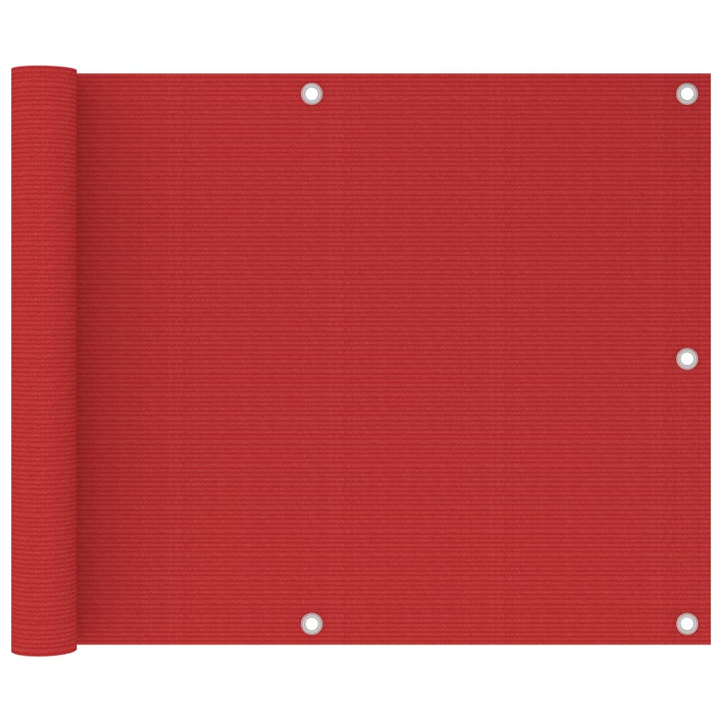 vidaXL Balkongskjerm rød 75x600 cm HDPE