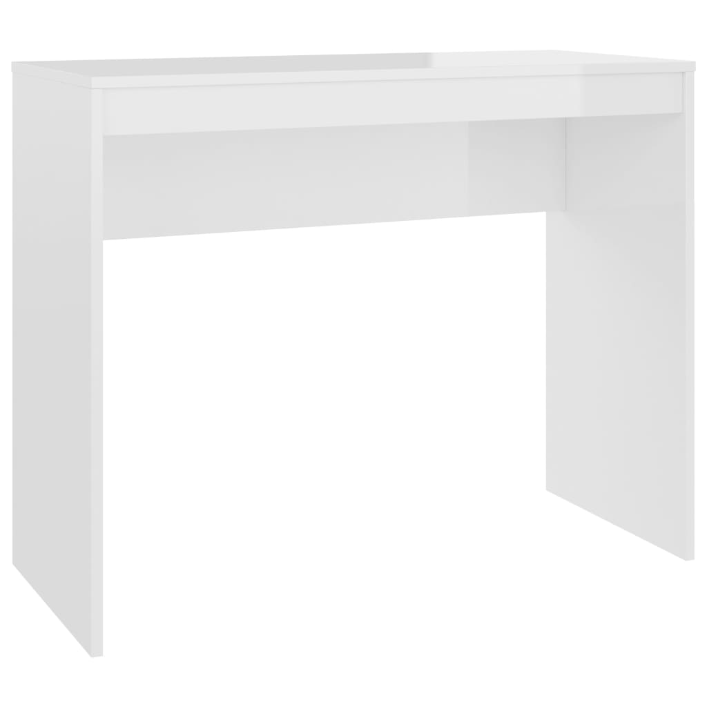 vidaXL Skrivebord høyglans hvit 90x40x72 cm konstruert tre