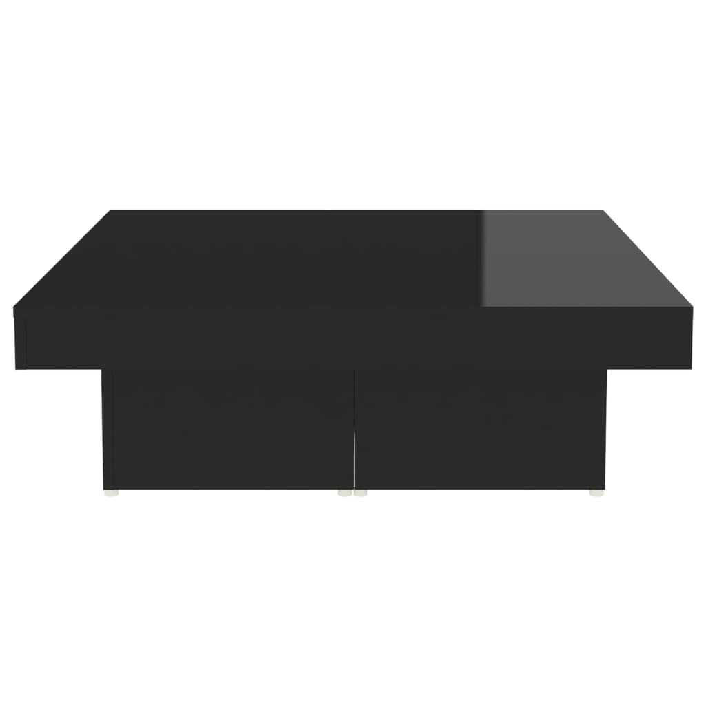 vidaXL Salongbord høyglans svart 90x90x28 cm sponplate