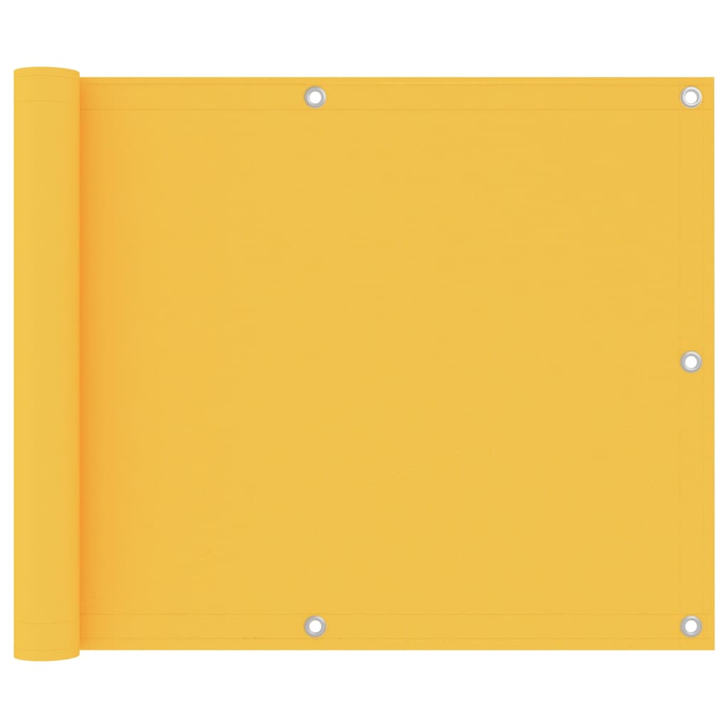 vidaXL Balkongskjerm gul 75x500 cm oxfordstoff