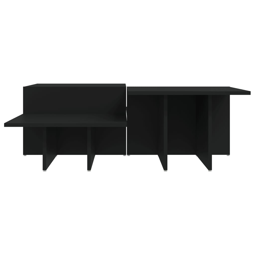 vidaXL Sofabord 2 stk svart konstruert tre
