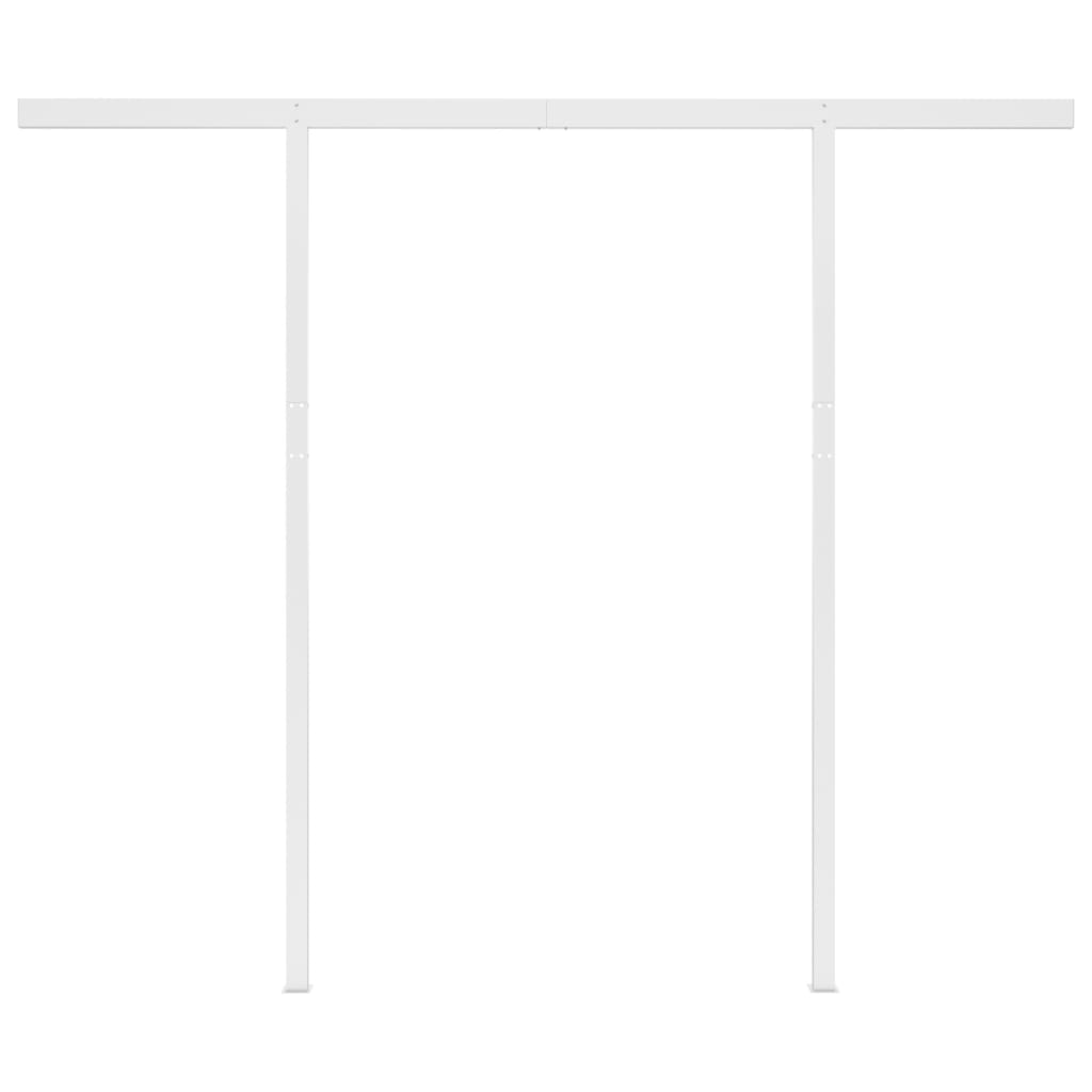 vidaXL Manuell uttrekkbar markise med stolper 3x2,5 m kremhvit